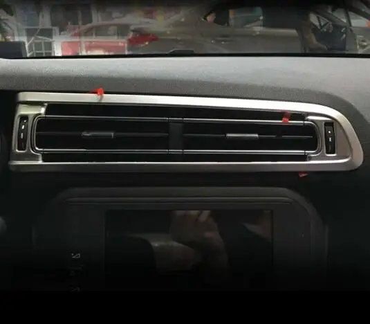 АБС-пластик хром для Citroen C4 аксессуары автомобиль среднего украшение для вентиляционного отверстия Накладка стайлинга автомобилей
