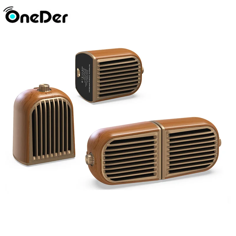 

Oneder One Pair of Retro solid wood design Magnetic detachable Speaker Bluetooth 4.2 portable wooden