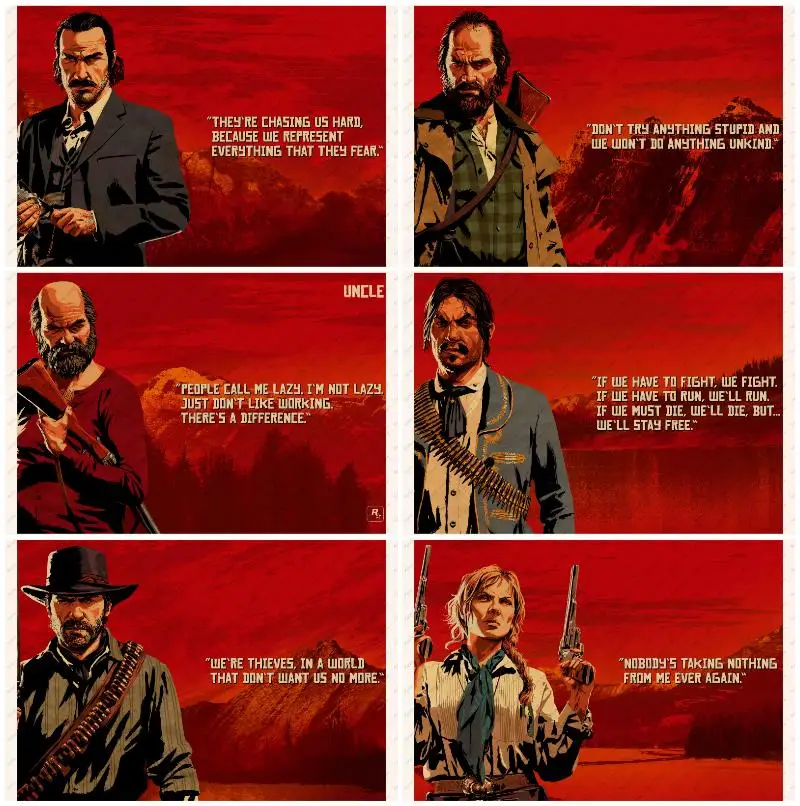 

Red Dead: Redemption Game Poster Kraft Poster Wall sticker Retro Poster Decorative paintings