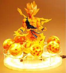 Светодиодный Dragon Ball Z Spirit Bomb настольная лампа Сон Гоку ночные светильники комнаты настольные лампы светильник Diy хрустальный шар для