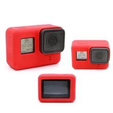 TELESIN funda de silicona roja funda de goma protectora para cámara funda protectora para GoPro Hero 5 Hero 6 7 Accesorios