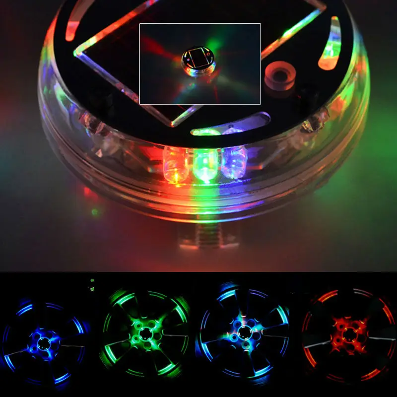 New Arrival LED Solar Energy Car Wheel Light Colorful Car Led Tire