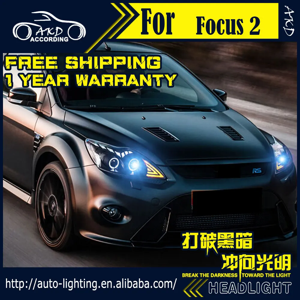АКД стайлинга автомобилей фара для Ford светодиодная фара для Focus 2009-2011 Фокус 2 светодиодные фары DRL D2H Hid сигнала поворота Bi Xenon луч