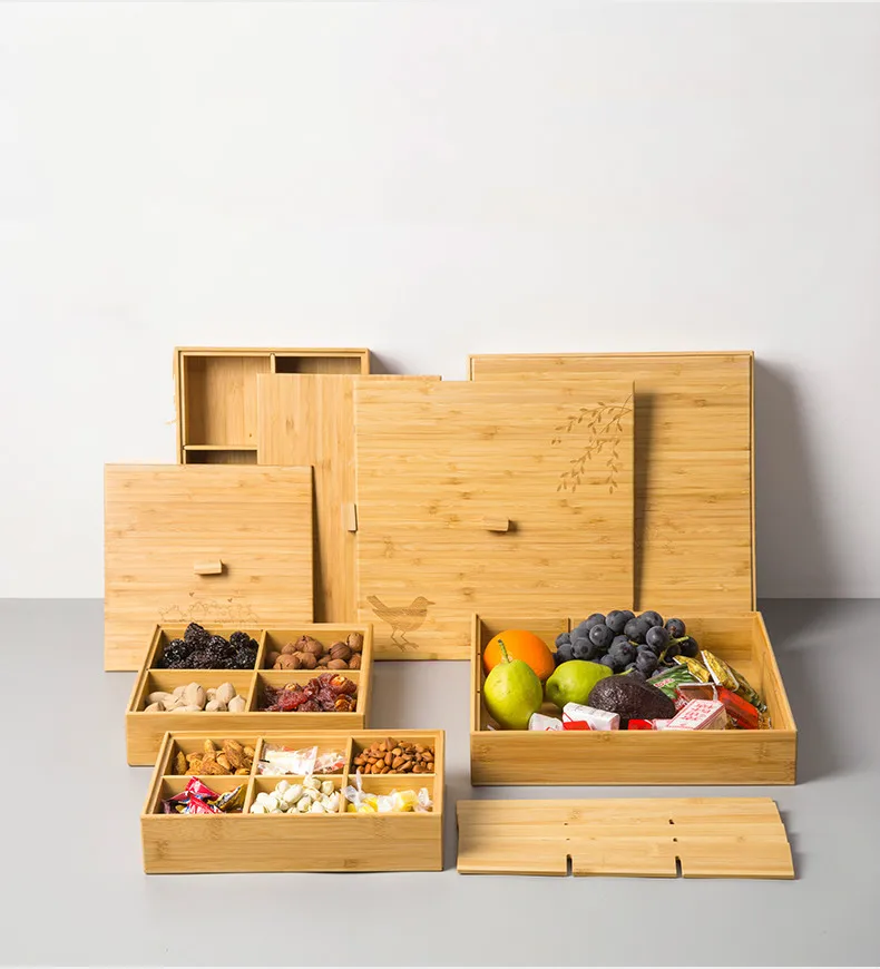 Европейская креативная коробка для конфет из цельного дерева с крышкой, коробка для закусок из сухих фруктов, домашняя деревянная коробка для хранения орехов и дыни, свадебный подарок для хранения