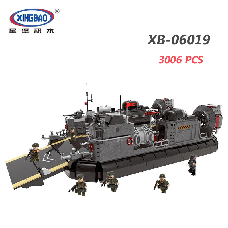 

Xingbao 06019 3006Pcs Military Series Building Blocks The Amphibious Transport Ship Set Compatible LegoINGlys Military Bricks