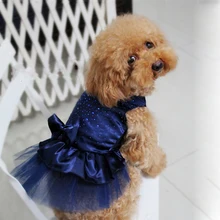 Кружевное платье с бантом для щенка; платье-пачка принцессы; свадебное платье для щенка