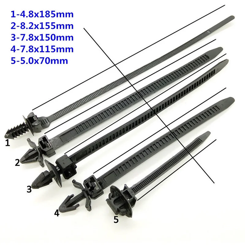 Кабельные стежки галстуком-бабочкой 100 шт Высокое качество нейлон в комплекте жгут линии застежка молния зажим инструмент Полезная