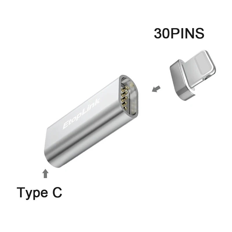 Mirco usb type C магнит с разъемом адаптер Micro USB для type-C кабель зарядного устройства микро-usb Магнитный адаптер для мобильных телефонов - Цвет: Type C to 30pin