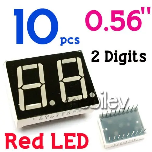 

15pcs/lot 0.56" 7-Segment Super Red LED Display 2 Digit rohs reach promotion save energy good quality