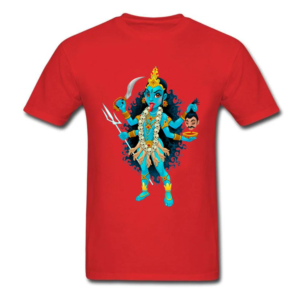 Crazy T Shirts Prevalent Crew Neck Kali goddess 100% Cotton Fabric Male T Shirt Customized Short Sleeve Tops Shirt Kali goddess red
