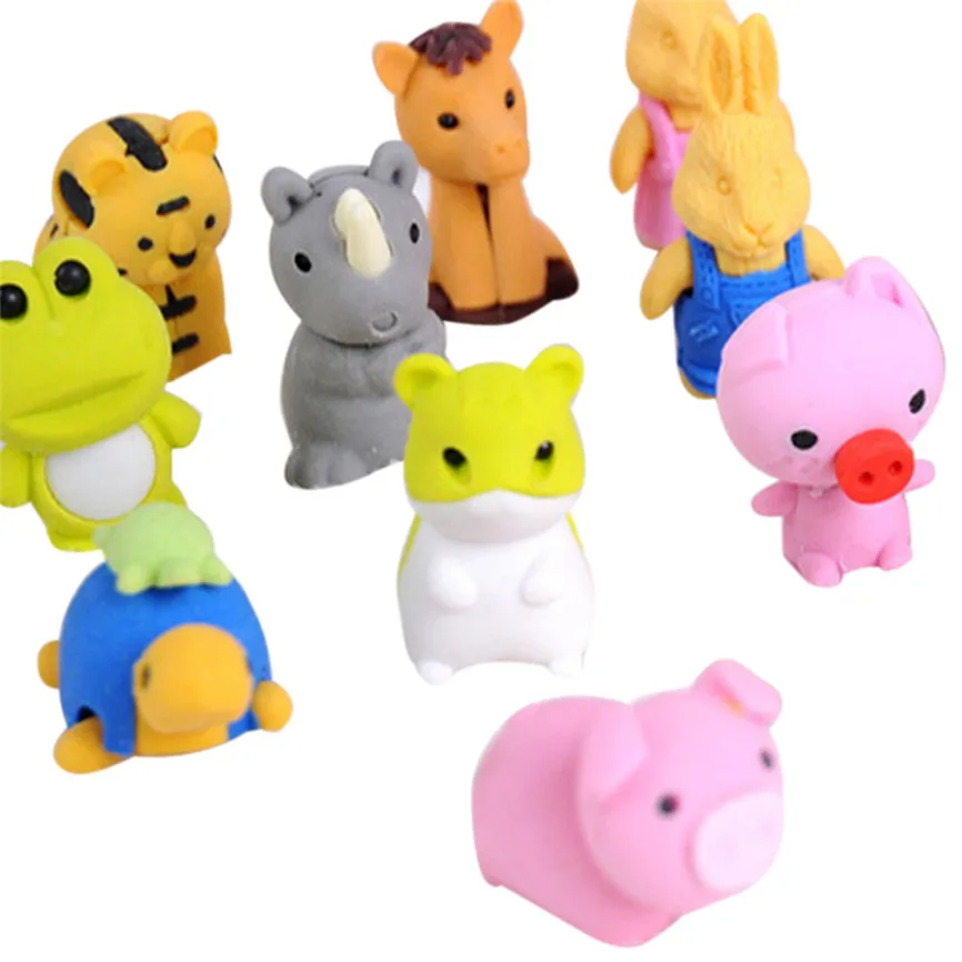 35PCS Fun Animal Fruit Pencil Topper Erasers For Kids Bulk