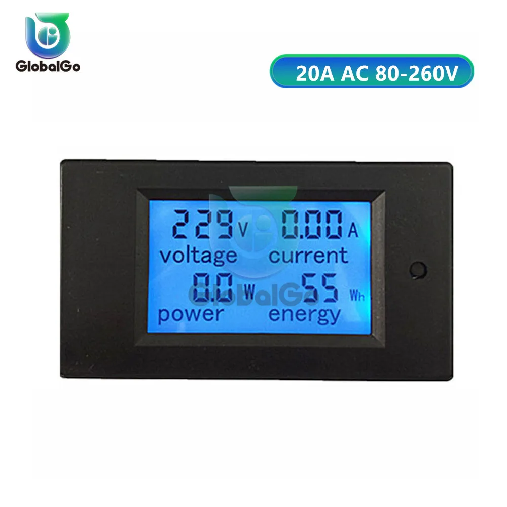 20A 50A 100A Digital LCD Voltmeter Ammeter DC AC Voltage Current Power Energy Meter Tester Backlight AC 80-260V DC 6.5-100V