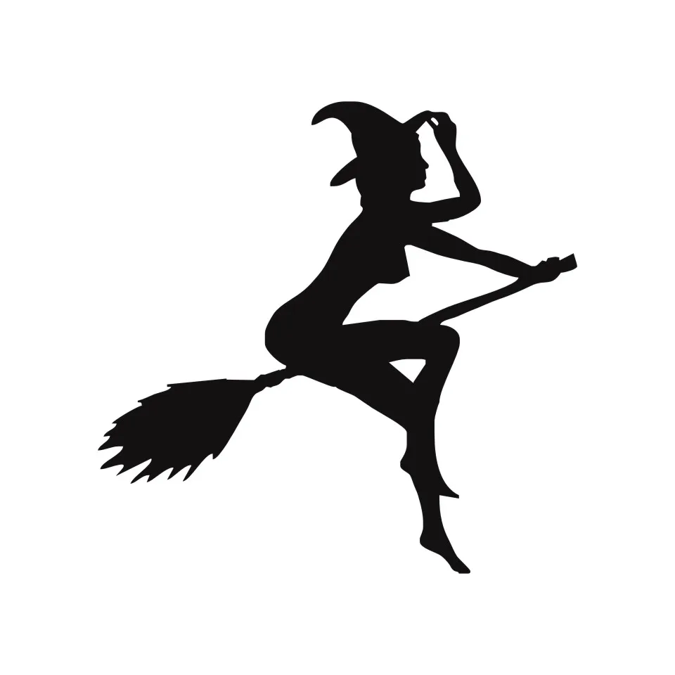 Cunymagos FUNNY SEXY WITCH LADY GIR Sexy Witch Lady Car Stickers Decal Car Stickers Black  Argen 12CM  11CM  (2)