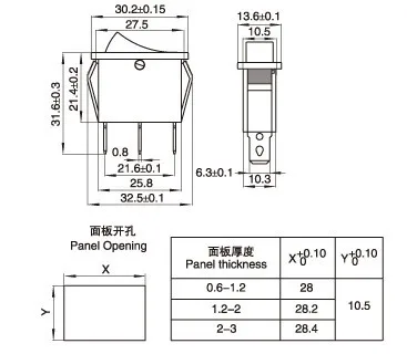 4 шт./лот Мини лодка кулисный переключатель переменного тока 250V 16A/AC 125V 20A 3 Pin Кнопка ВКЛ/на SPST оснастки с красный светодиодный светильник 13 мм* 30 мм