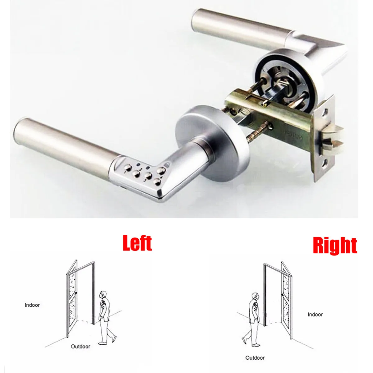 

Pushbutton Combination Electronic Code Keyless Lock Handles Stainless steel Home Safe Door Lock Left / Right Power by Batteries
