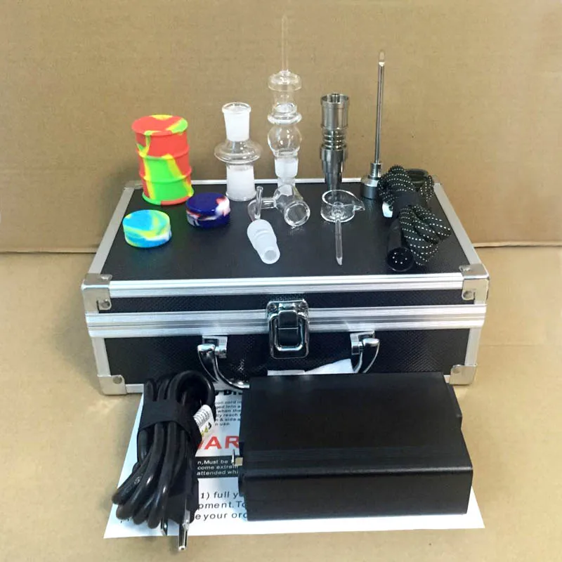 

Electronic ENail Kit for dab rig temperature controller Box Nail Dabber 20mm Coil Heater with 14mm 18mm Quartz Enail Banger 0C