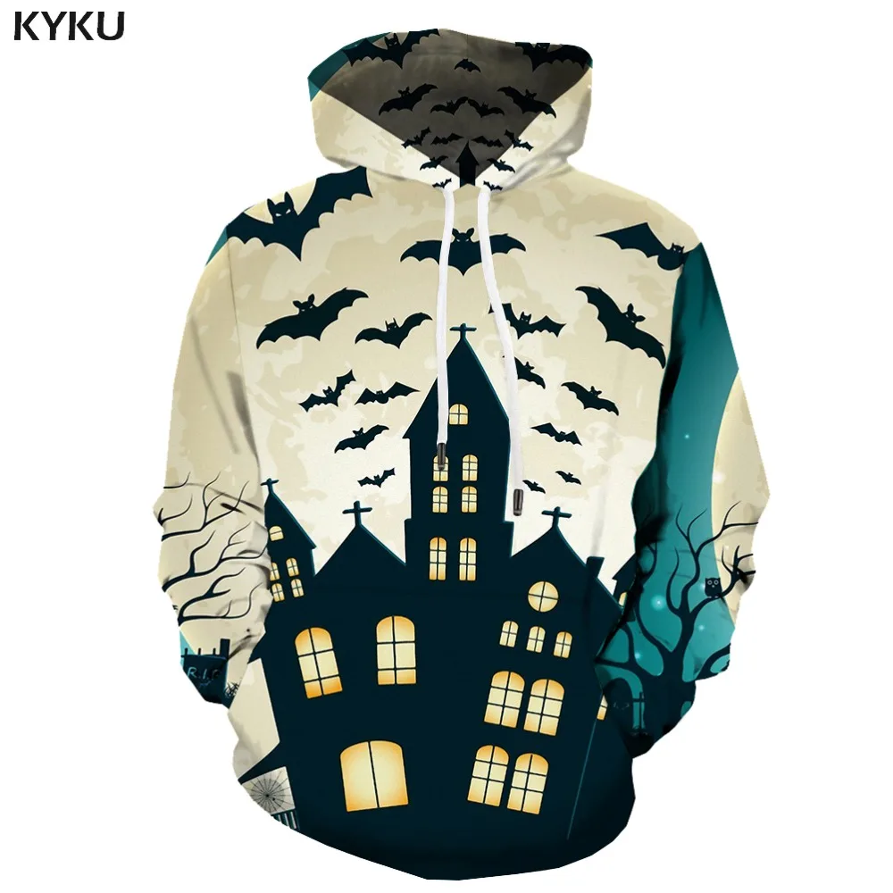 

KYKU 3d Hoodies Halloween Sweatshirts men Bat Hooded Casual Animal Hoodie Print Harajuku Hoody Anime Party 3d Printed Unisex