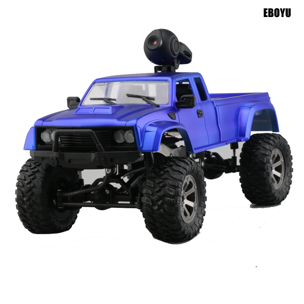 EBOYU FY002A+ WiFi 2,4 Ghz 1/16 4WD снег шины грузовик внедорожник RC грузовик с передний светильник WiFi FPV 0.3MP камера военный грузовик RTR