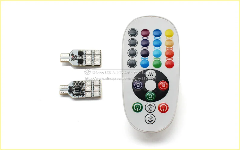 5050 SMD RGB T10 194 168 W5W автомобильный клиновидный для салона светильник лампа 12