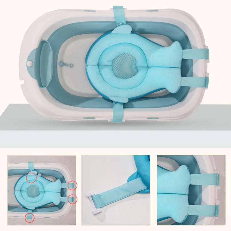 OLOEY коврик для ванной для новорожденных, нескользящий, для младенцев, для ванной, плавающая Подушка, для детского душа, портативная подушка для подушки, безопасная подушка для ванны, поддержка акулы