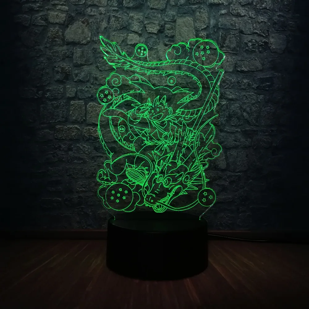 

Hot Cartoon Figure 3D Lamp Dragon Ball 7 Color Change LED Table Night Light Creative Children Christmas Decoration Gifts Kid Toy