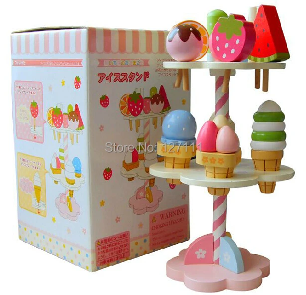 ガーデンストロベリーチョコレートアイスクリーム3層セット 木製おもちゃ子供ままごとキッチンおもちゃセット House Toy Box House Water Pressure Pumptoy Parts Aliexpress