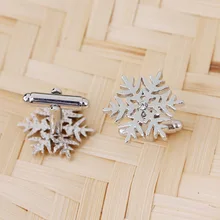 Snowflake Crystal Flower Cufflinks for Mens Shirt Brand Cuff Buttons Hollow Grooved Cuff Links Rhinestone Cuflink pink cuff links buttons pair