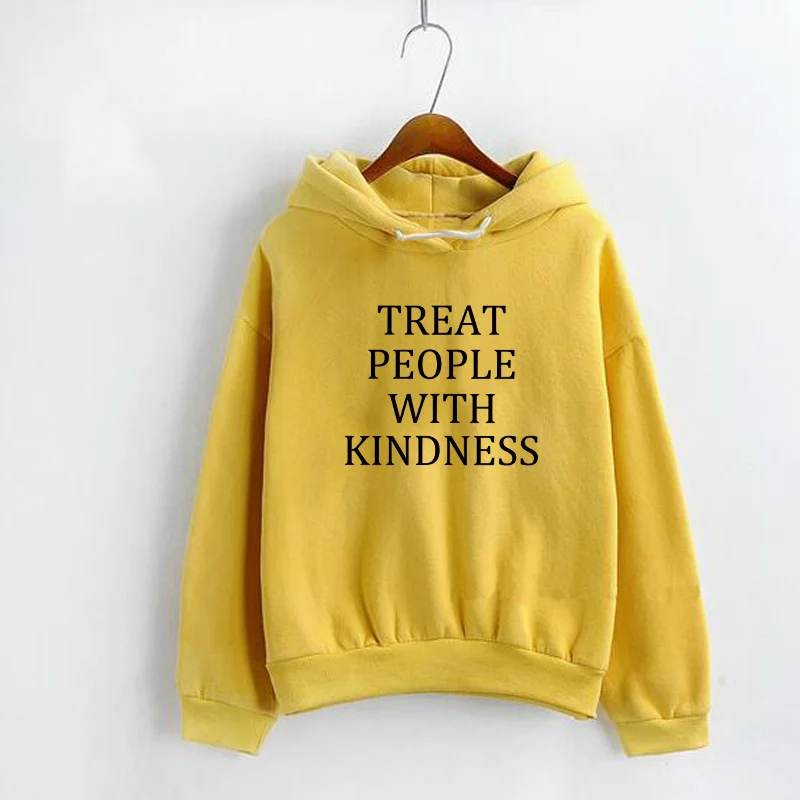 Harry Style Treat People With Kindness Hoodies Women Casual Pullover Fleece Unisex Jumpers Hooded Y