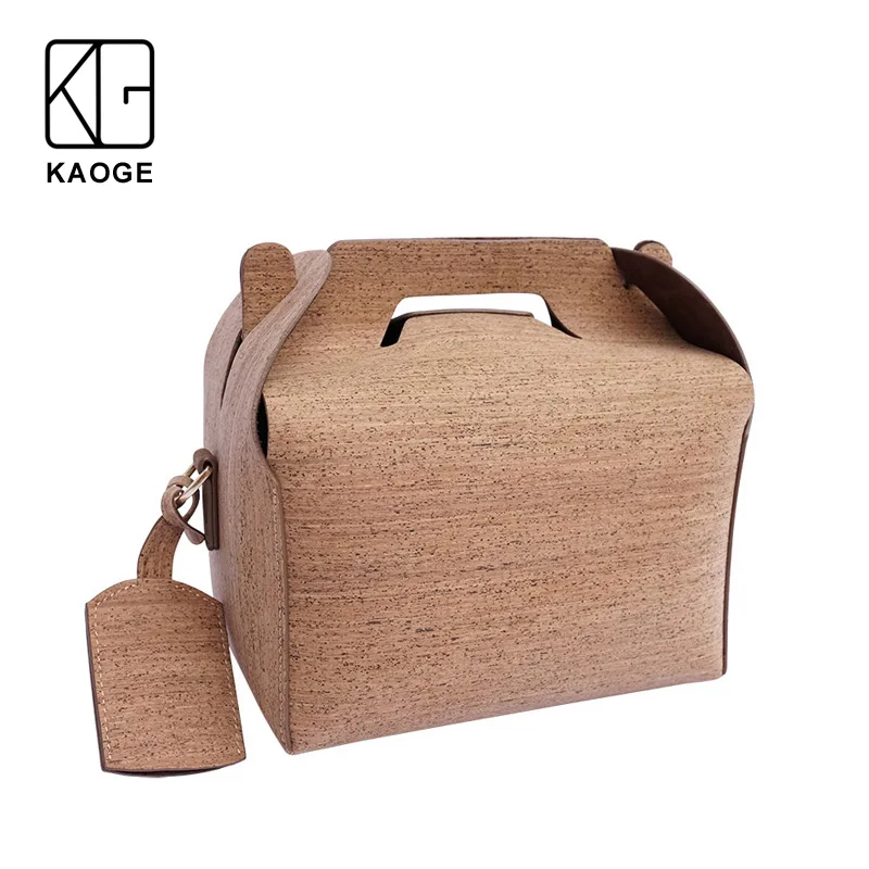 

KAOGE Vegan Luxury Lunch Bag Handmade Natural Cork baobao Vintage Handbags Cake Crossbody Bag Shoulder Bags