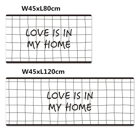 Xyzls Черный и белый Коврики любовь в моем доме печатных Кухня ковры дом коврики для дома Гостиная противоскользящие Tapete - Цвет: as picture shows