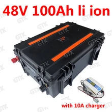 ГТК литий-ионный 48V 100AH аккумулятор не 48V 200AH BMS Li-ion для 4500 Вт Электрический скутер велосипед EV гольф-кары Инвертор солнечной энергии+ 10A зарядное устройство