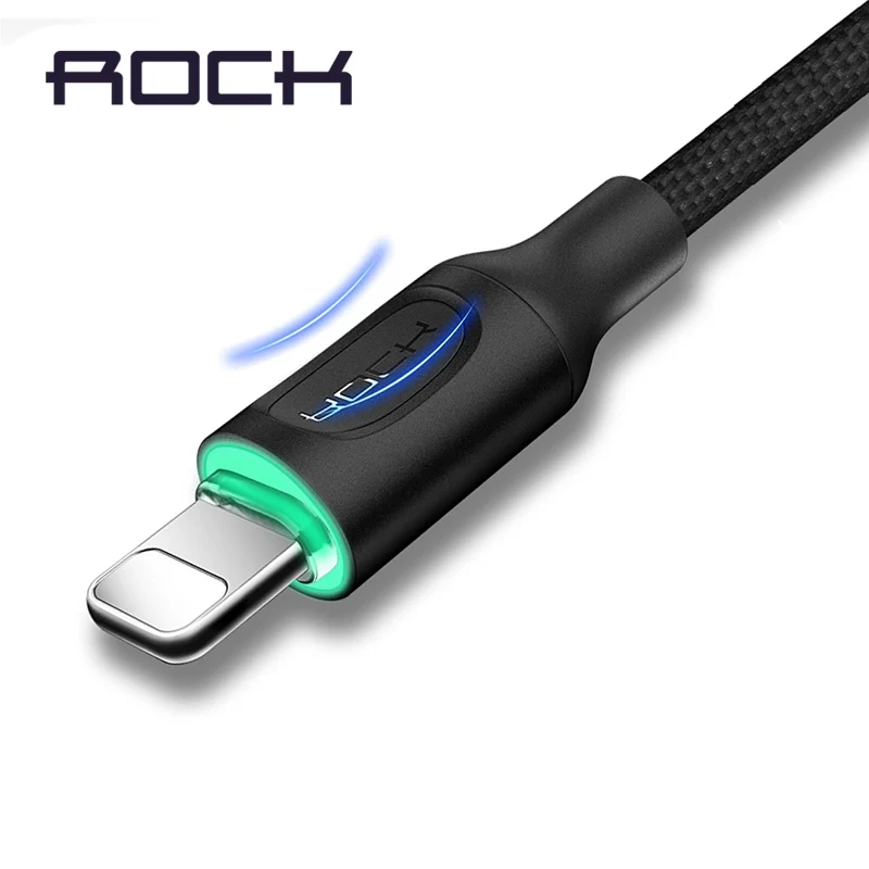 Кабель для iPhone X 8 7 6 XS XR кабель синхронизации данных ROCK 2.1A обновленный
