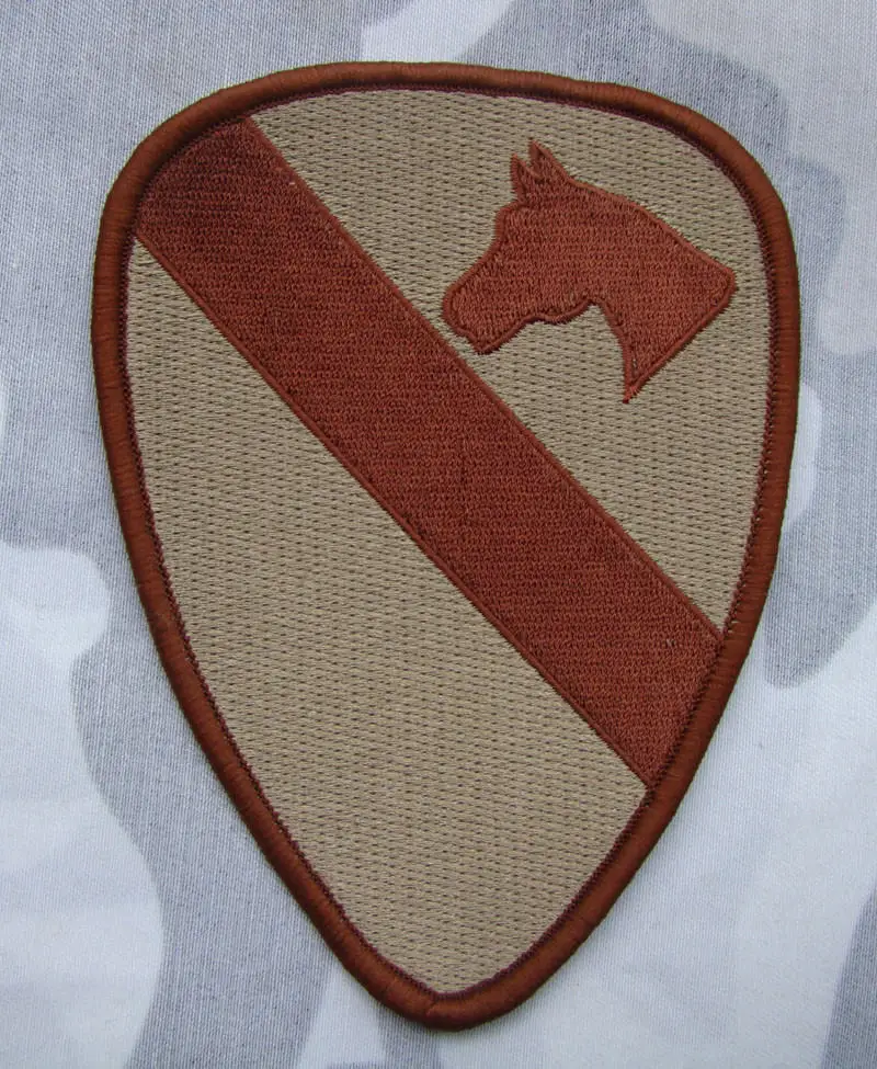 WWII US ARMY 1ST CALVARY SHOULDER HORSE EMBROIDERY BROWN PATCH World