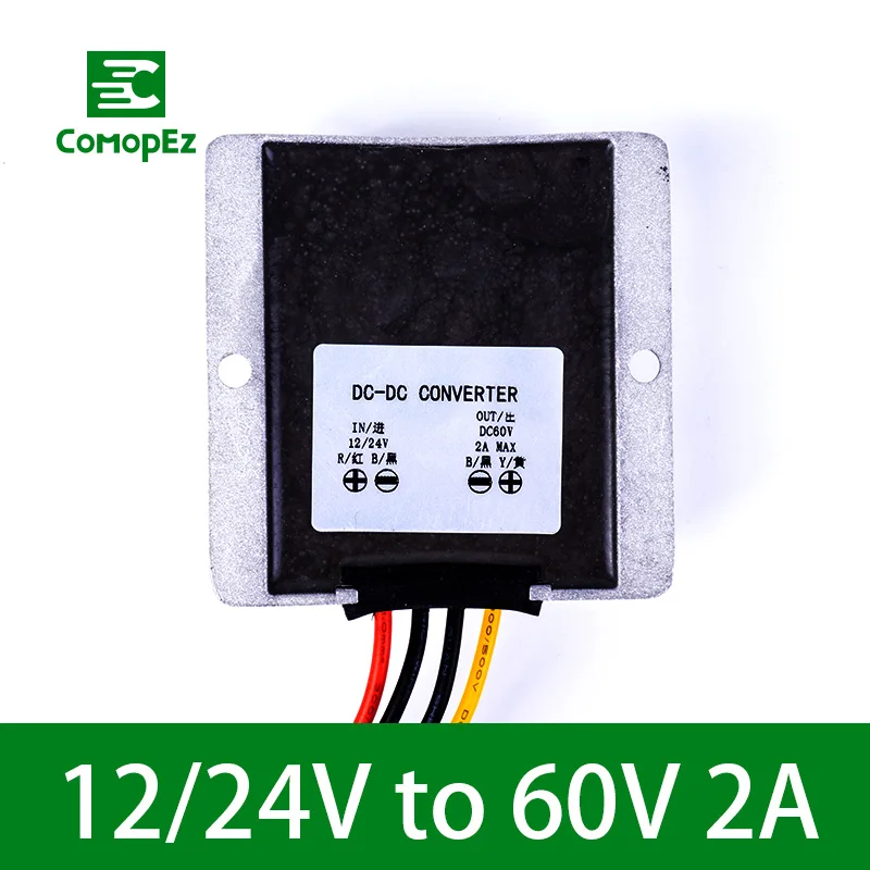 12 V-24 V постоянного тока до 60V 1A 2A DC преобразователь Step Up импульсный повышающий стабилизатор Водонепроницаемый Напряжение трансформатор для автомобильного радиоприемника Панели солнечные - Цвет: 12-24V to 60V 2A