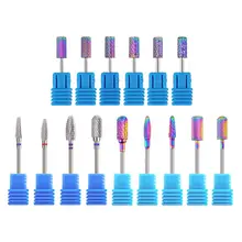 15 тип дизайн ногтей вольфрамовый Бур сталь карбидные сверла Радуга Электрический Маникюрный Инструмент Аксессуары