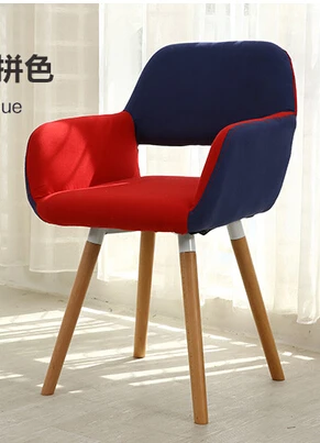 Северный стул из цельного дерева, тканевый художественный одноместный диван-стул - Цвет: Темный хаки
