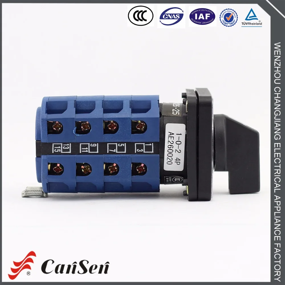 

25A Cam Switch 1-0-2 4 Poles 16 terminals