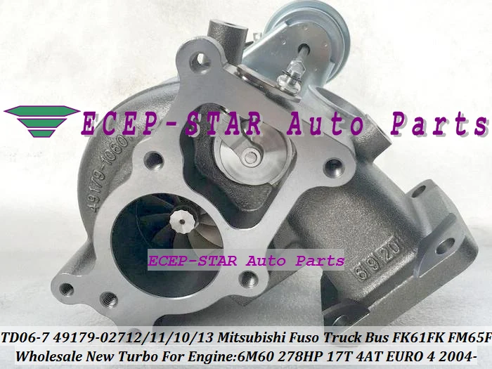 TD06-7 49179-02712 ME304598 Turbo Turbocharger For 2004- Mitsubishi Fuso Truck Bus Various FK61FK FM65F 6M60 278HP 17T 4AT (5)
