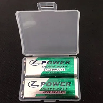 

1pcs 9V Battery Storage Case Plastic Box Holder Portable Battery Pack Cover Organizer for 2pcs 9V02 Batteries Transparent Case