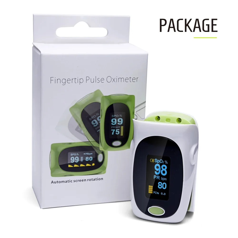 

Hot Sale OLED Display Fingertip pulse oximeter spo2/PR monitor Blood Oxygen + carrying pouch