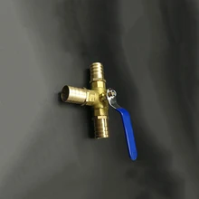 19 мм шланг Барб Трехходовой l-порт латунный шаровой клапан для воды масло воздуха