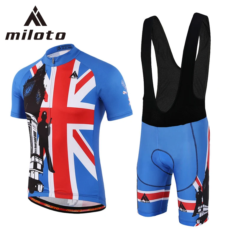 

Miloto Short Sleeve Cycling Jersey Sets ropa ciclismo Team Bicycle Sports wear Summer Breathable Gel Shorts Cycling Clothing Set