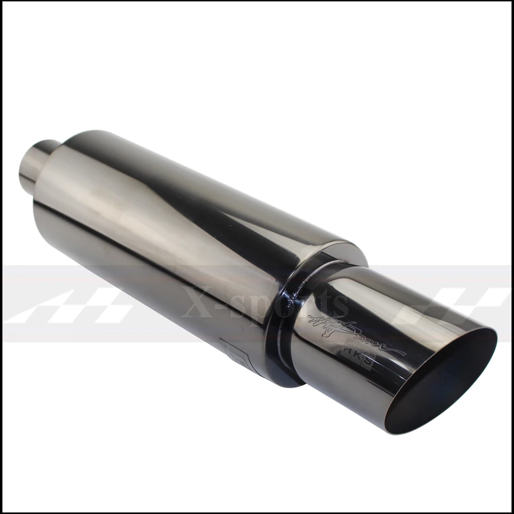 Car Styling Exhaust System Pipe Tail Universal Racing Muffler High Quality Stainless Steel 2.5"3"To 4" Mufflers oblique