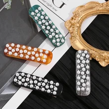 Женские Девушки имитация жемчуга геометрические заколки-утконосы уксусная кислота акриловая булавка для волос заколки для волос аксессуары Простые