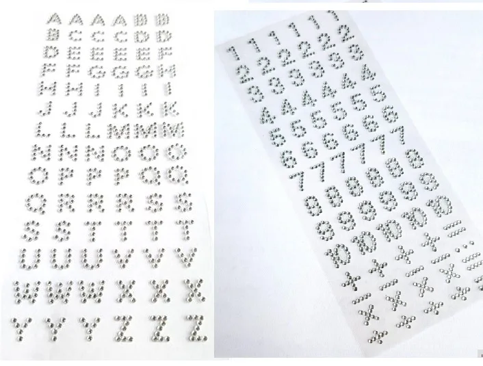 

1000sheet Clear Color Crystal Number Letter Sticker Scrapbooking Self Adhesive Acid-free Paper Craft Wedding Invitation CardsDiy