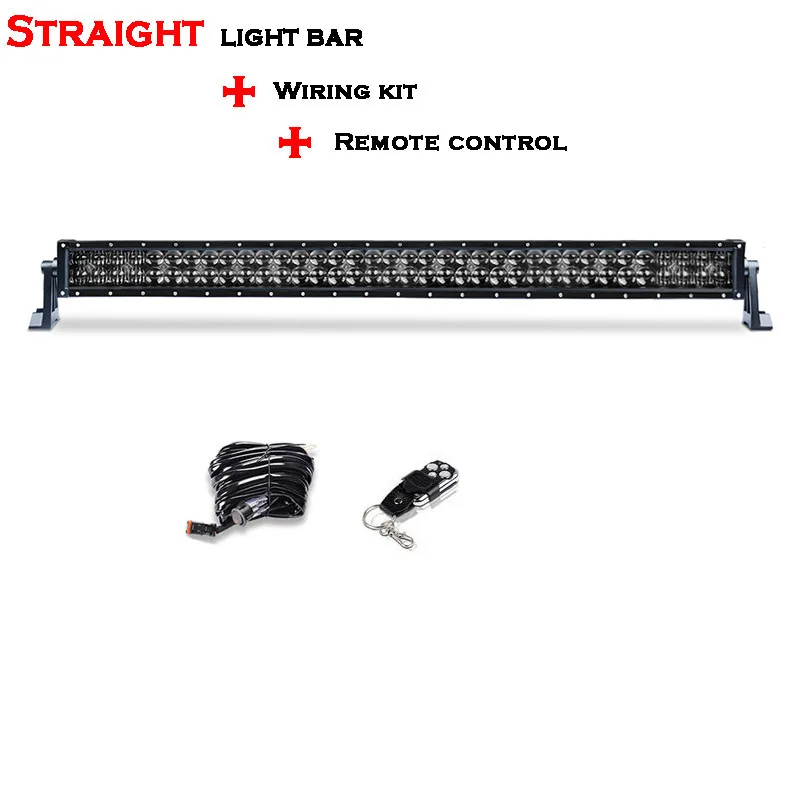 5D 42 дюймов прямой/изогнутый внедорожный светодиодный светильник 400 Вт комбинированный луч светодиодный рабочий светильник для джипа автомобиля грузовика 4x4 ATV 4WD SUV - Цвет: Straight bar remote