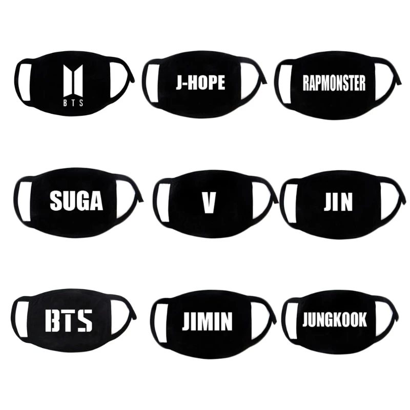 1 шт. БЦ моды анти пыли BTS маска Kpop хлопковая для губ Симпатичные Письмо рот