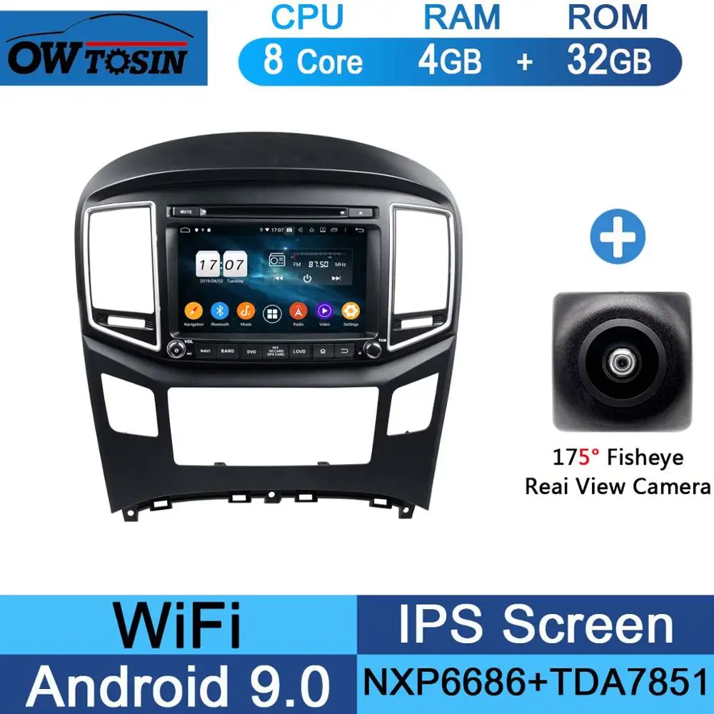 " ips 1920*1080 8 ядерный 4 Гб+ 64 Гб rom Android 9,0 автомобильный dvd-плеер для hyundai H1 Grand Starex DSP радио gps Parrot BT - Цвет: 32G Fisheye Camera