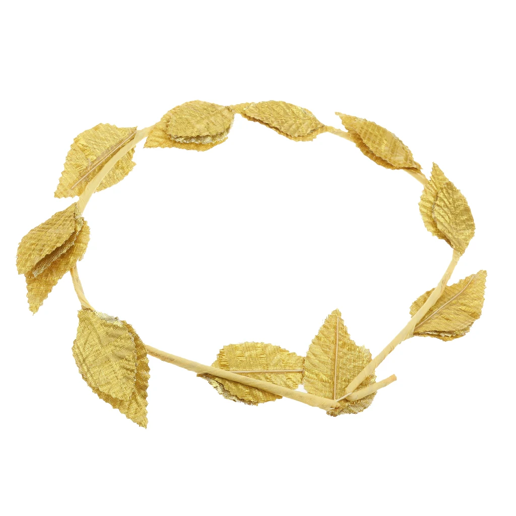 Roman Greek Goddess Gold Leaves Laurel Wreath Headpiece Toga Fancy Dress Costume