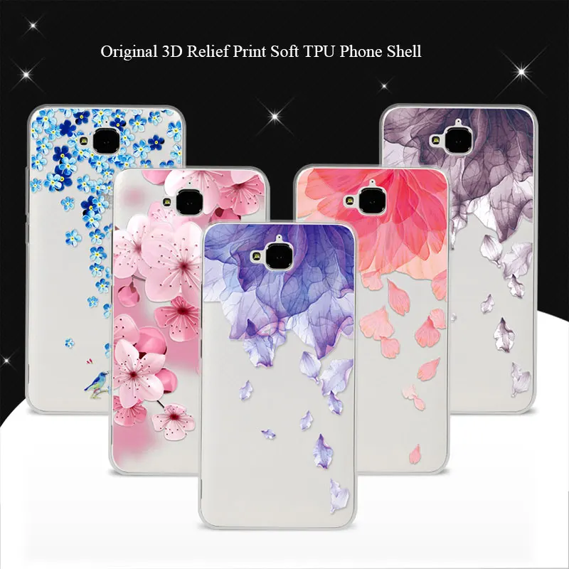 

Cute Floral Slicone Phone Case Cover For Huawei Honor 4C Pro 3D Relief Case Coque For Huawei Enjoy 5 Huawei Y6 Pro Lace Funda